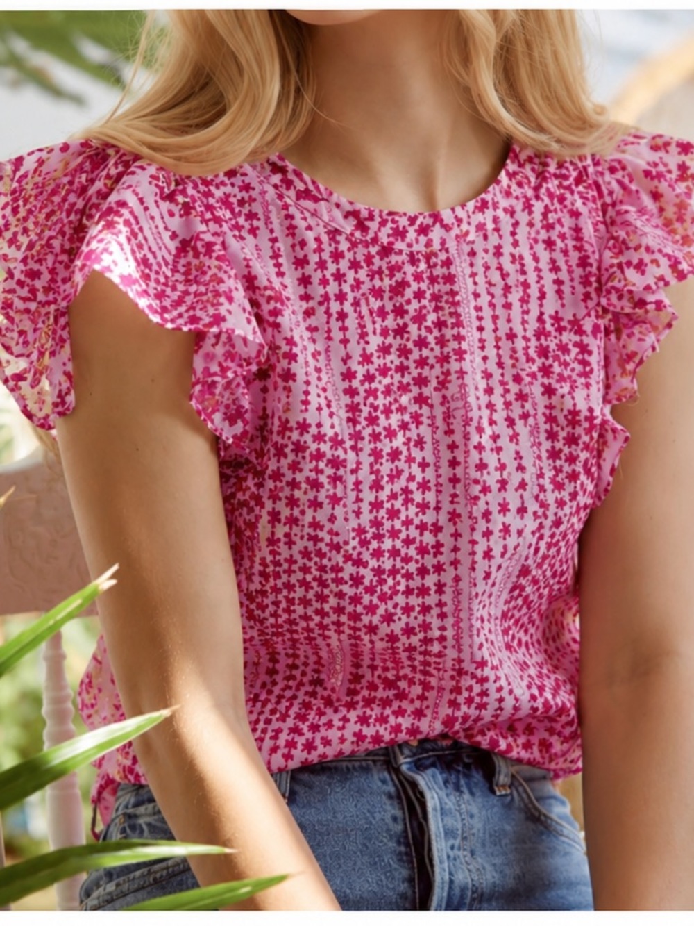 Banjanan NEW Ember Top in Maidengrass Vivid Pinks